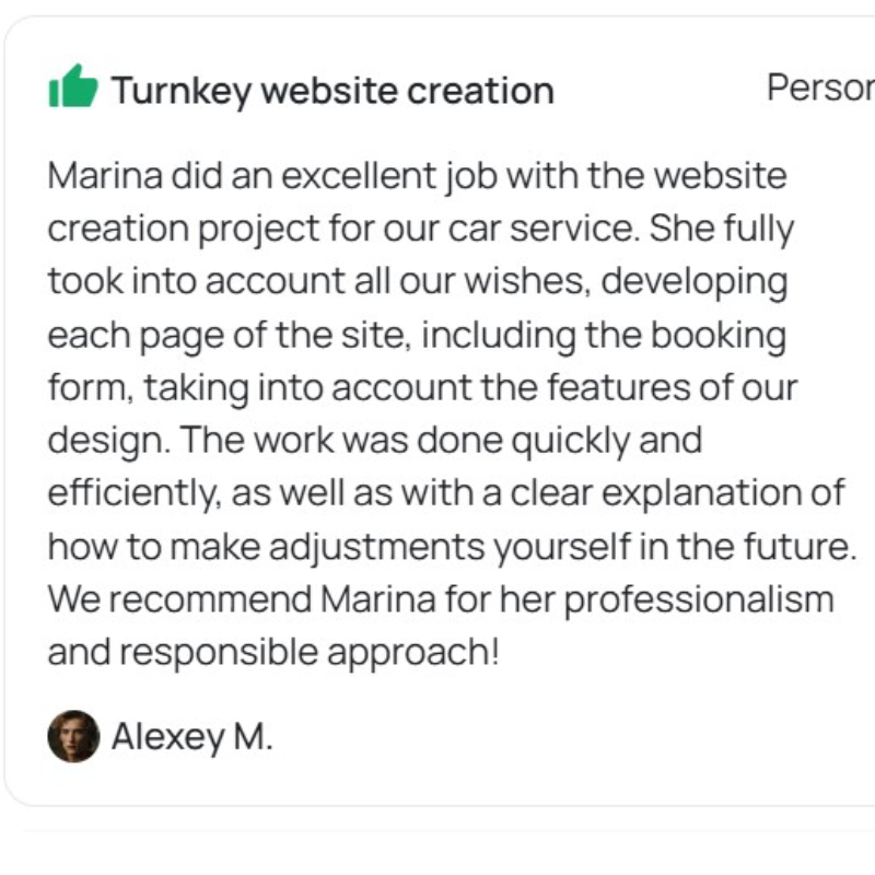 Client review on a law firm website