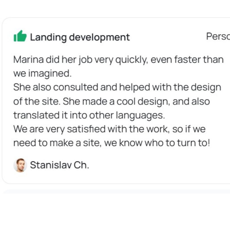 Client review on a fast MVP website launch for a startup