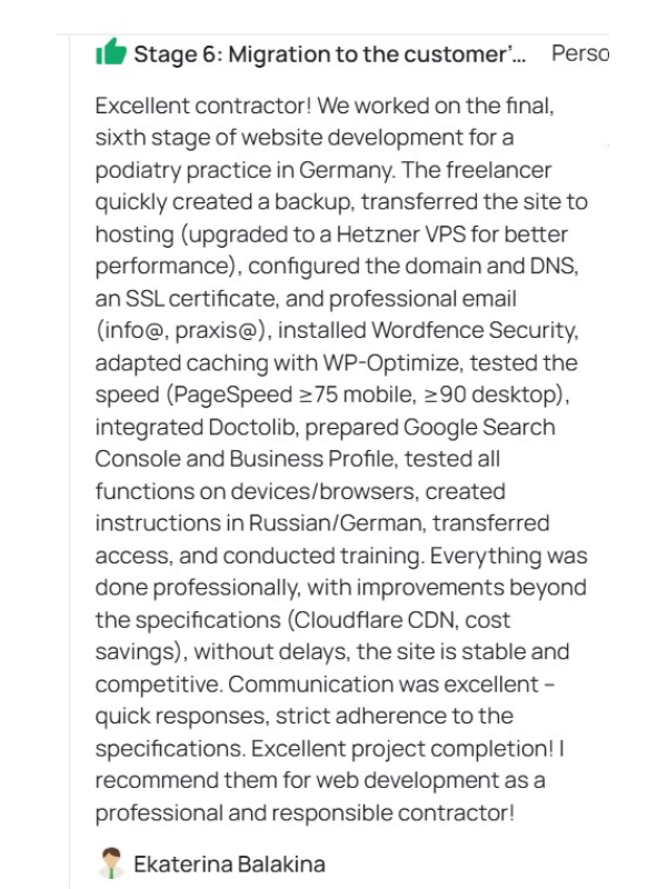 Client review — stage 6: website check before launch