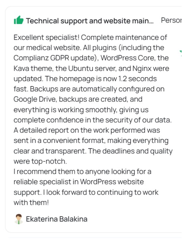 Client review — stage 7: medical website goes live