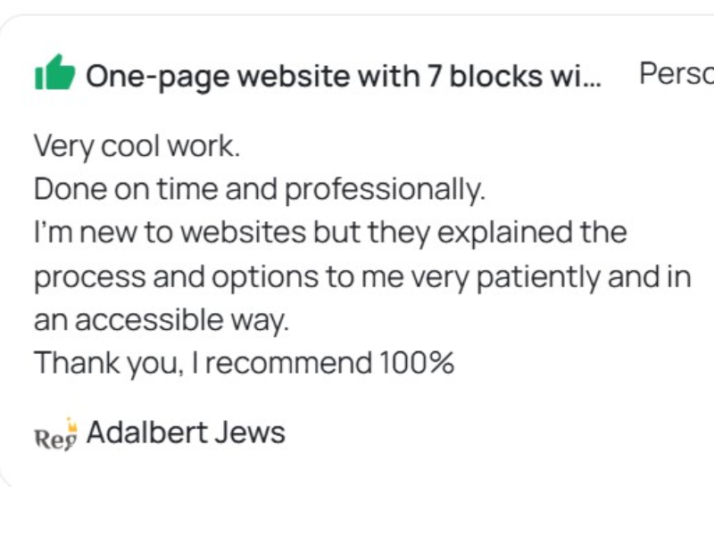 about us About us Client review on a medical clinic website